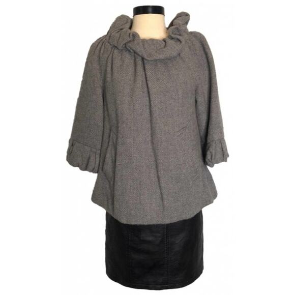 Marc by Marc Jacob Gray Mock Ruffles Turtleneck Top Small - Picture 4 of 11